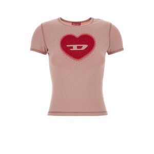 Diesel Women Pink Stretch Cotton T-Shirt